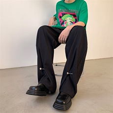 现货冰丝那不勒斯休闲西裤男高级感宽松垂感直筒裤女KK388-P60，男装西裤，星座205