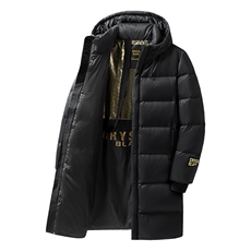 2025秋冬款黑金羽绒服男士高端品质中长款加厚保暖外套YR159P155，男装羽绒服，星座1602B（原101B-1）