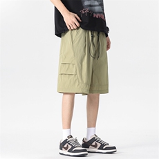 美式复古工装短裤男士夏季潮流宽松直筒五分裤A406K3521特P32，男装牛仔裤，星座309（原A406）