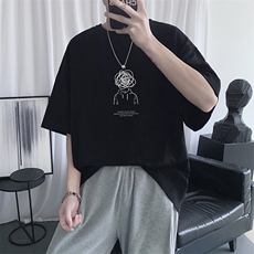 wassupcandy美式重磅短袖t恤男夏季潮牌内搭半袖宽松休闲五分袖，男装T恤，电商A102-1