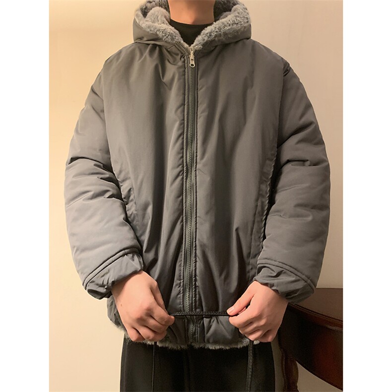 秋冬棉衣外套加绒双面穿兔毛1016-1W107 P138 K168夹棉P158 K188图片