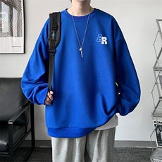 华夫格卫衣圆领卫衣男大码长袖t恤男外套HW76369-P30，男装卫衣，电商A040