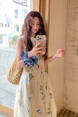碎花无袖连衣裙女2025夏季新款法式绝美温柔风气质遮肉显瘦背心裙，女装连衣裙，2C206