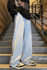 INS美式潮流春季新款宽松直筒牛仔裤休闲长裤K5224P45控58，男装牛仔裤，电商B315
