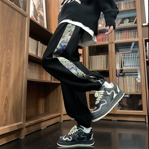 港风美式灯芯绒小熊刺绣ins束脚运动休闲裤 XZ213-DK2003-P45控58图片