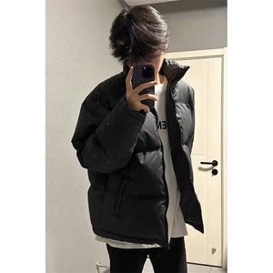 cleanfit纯黑色美式防寒棉服男女冬季加厚外套轻薄百搭立领面包服图片