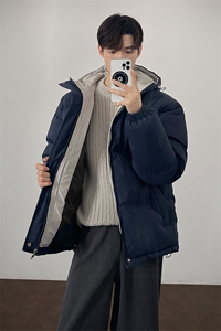 支持二开 冬装加棉加厚连帽棉服男女大码棉衣外套面包服 M811-P70图片