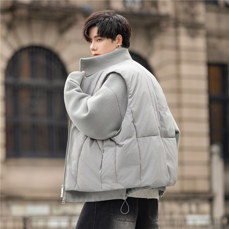 立领拼接羽绒服男士外套白鸭绒韩版潮流加厚冬装F5523-P455控798,男装羽绒服,电商A355（原A415）