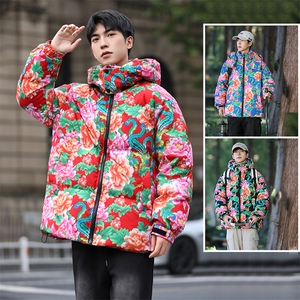 N1新中式团队表演出汉服男女棉衣面包服保暖防寒棉服棉袄情侣装图片