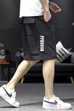 2021夏季沙发墙日系大码男条纹运动字母印花休闲卫裤短裤K691-P40，男装休闲裤，电商A001