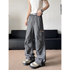 工装休闲裤男女韩版潮流高街帅气大口袋2025夏季ins长裤K6099-P60，男装休闲裤，星座412-2