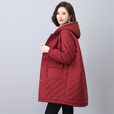 时尚保暖女士长款棉服修身显瘦冬季外套舒适百搭加厚棉衣，女装棉衣/棉服，悦见她
