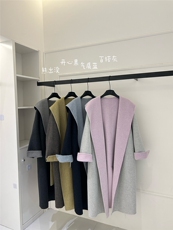 系带连帽大翻领气质宽松慵懒风廓形大帽子羊毛外套(配腰，女装羊绒大衣，依嘟服饰