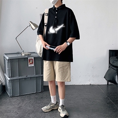 PL57111-P35翻领短袖polo衫男大码胖子半袖t恤男有领保罗衫模特，男装Polo衫，电商A040