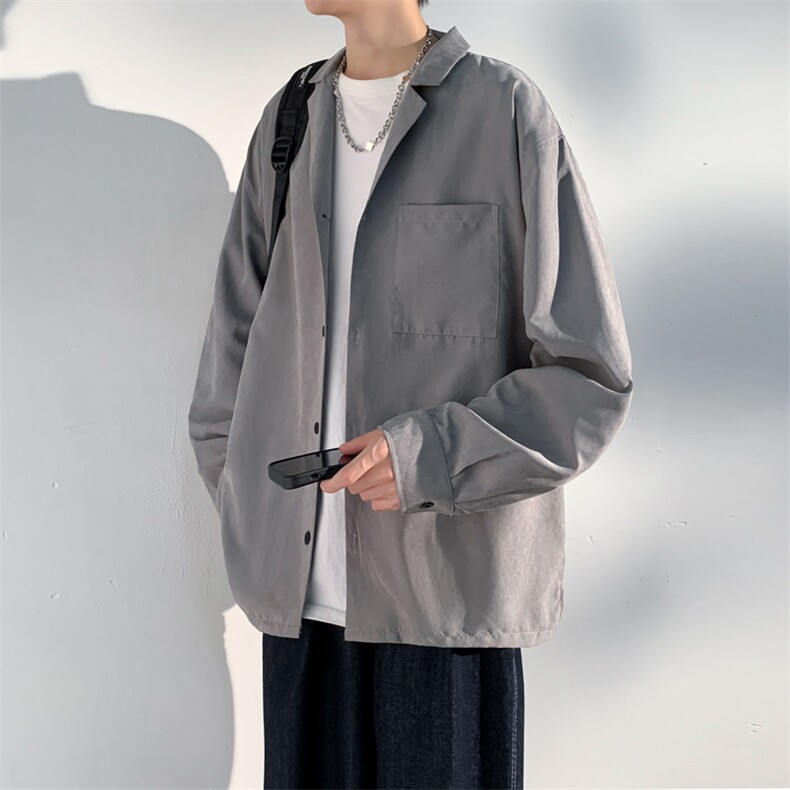 模特-衬衫外套男春秋高级感翻领上衣7579-P38，男装衬衫，电商B380（原B361）