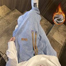 美式高街牛仔裤秋冬加绒加厚直筒百搭潮流宽松裤子G7130/特P50，男装牛仔裤，电商D202-1
