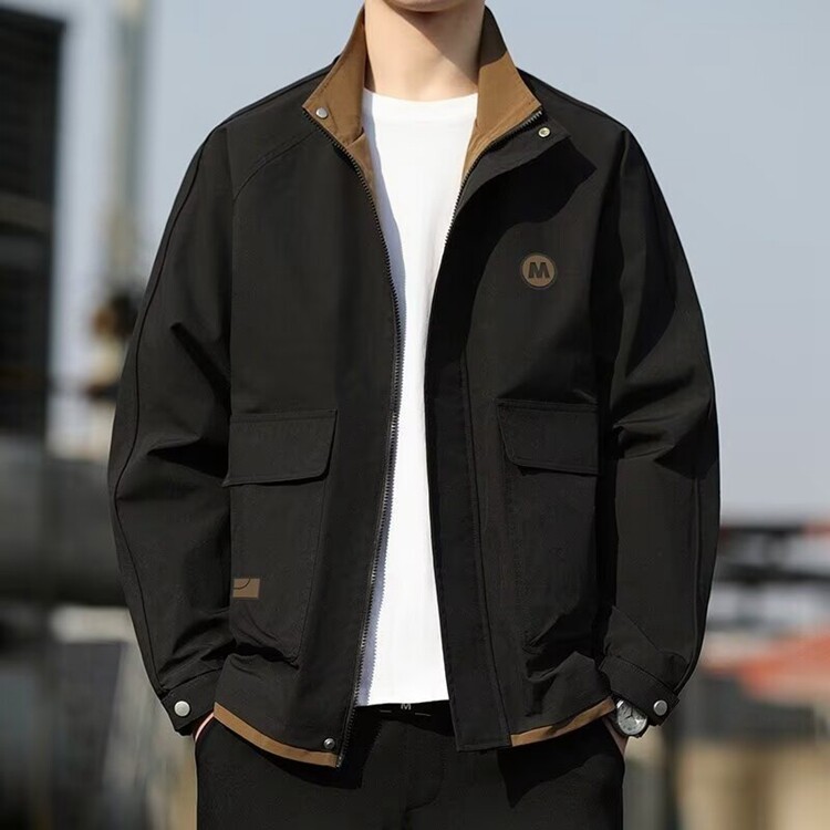 立领夹克男2025春秋季新款休闲上衣服青年潮流百搭工装外套,男装夹克,星座218-8