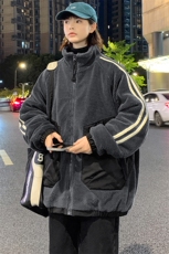 2024冬款中性加绒简约棉衣羊羔绒立领外套男女8339-P125控价178，男装棉衣，电商A441-1