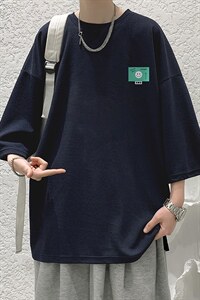 Q11264-P30 春夏季七分袖t恤男大码五分袖男短袖中袖   大皂风图片