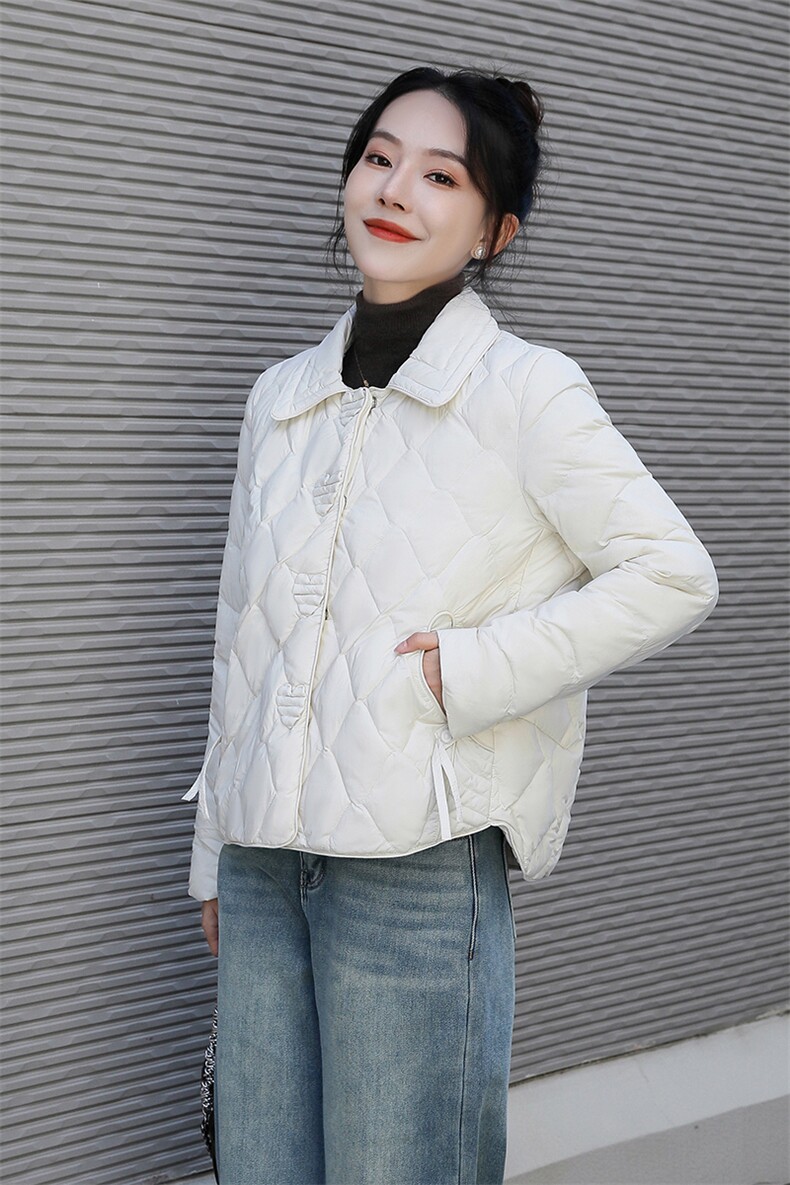 【现货】短款羽绒服女2024冬季新款时尚洋气减龄轻薄外套90白鸭绒,女装羽绒服,仟媚宠