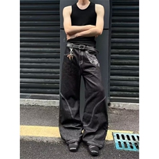 1506/Q77300/P43美式复古蛇迹原牛潮牌新款水洗做旧牛仔长裤，男装休闲裤，星座1506