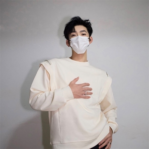 明星私服潮流小众机车卫衣T恤潮男飞袖打底衫长袖卫衣P58图片