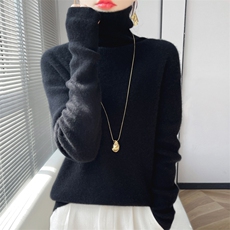 毛衣女秋冬2024新款安迪绒堆堆领针织衫长袖上衣，女装针织衫/毛衣，绒泰祥