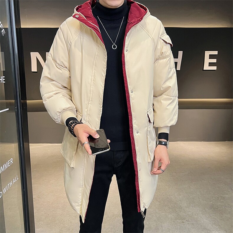 冬季中长款男士棉衣宽松加厚棉服纯色大口袋棉袄A266-WMY2112-P85,男装棉衣,电商A266