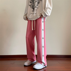 KP730P40美式潮流休闲裤男港风宽松直筒拖地裤束脚裤卫裤，男装休闲裤，星座1204-3