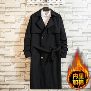 F2068/P80加棉P95双排扣长款过膝风衣男大码男中长款大衣潮控108图片
