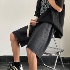DXK8033-P35宽松五分裤子男高街潮流潮牌港风外穿工装短裤夏季，男装牛仔裤，星座603-2
