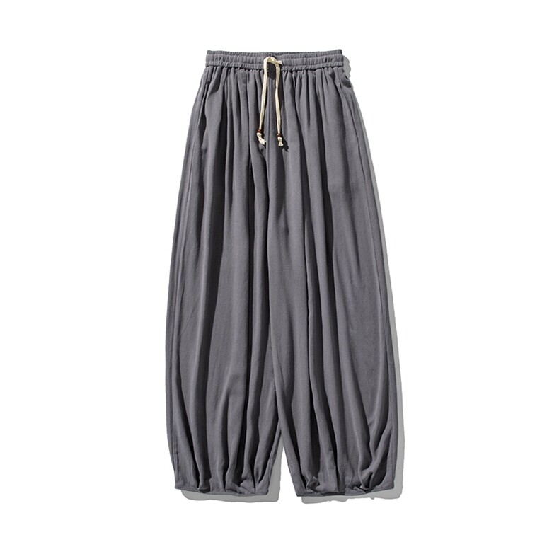 夏季新款大码日系风亚麻棉麻休闲裤宽松直筒阔腿裤K303/P75,男装休闲裤,钱塘713