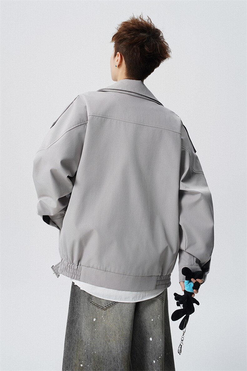 双层领斜拉链设计M-5XL大码：涤纶夹克外套男78308P88控139,男装夹克,星座226-1