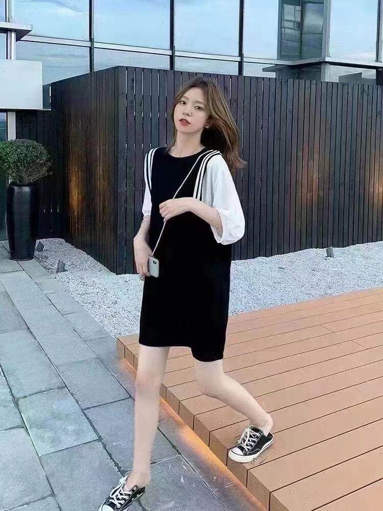 织带撞色裙，其它，一杭