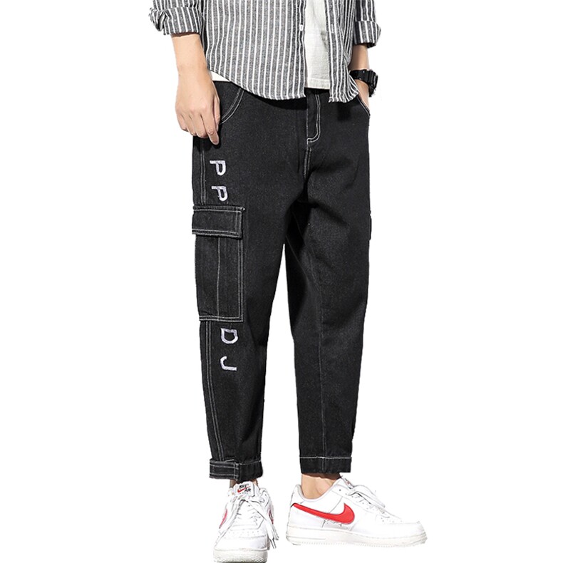 2021秋冬新沙发墙日系工装大码男束脚宽松九分牛仔裤K550-P55,男装牛仔裤,电商A001