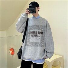 秋季新款圆领卫衣男秋季腰果花宽松套头大码外套A071-W559-P40，男装卫衣，电商A071