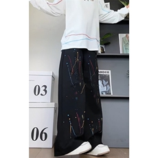 泼墨牛仔裤男复古显瘦直筒宽松休闲裤子潮vibe风长裤NC1177，男装牛仔裤，星座1116A（原606A-3）