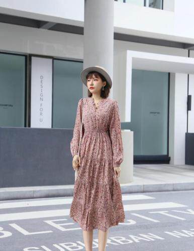 法式小碎花连衣裙，女装连衣裙，蜜雪·薇琪