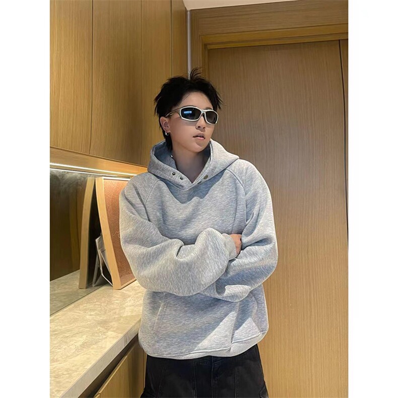 抖音得物品质26春装美式高街曼巴棉古铜两粒扣连帽卫衣外套XS066,女装短外套,电商A486