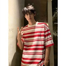 2026夏季新款时尚条纹哈苏线短袖T恤男DT6259-特P35建议零售价88，男装T恤，电商A001