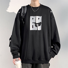 特批P35无差价2025春字母刺绣圆领卫衣男潮休闲宽松大码上衣W5008，男装卫衣，电商A001-1