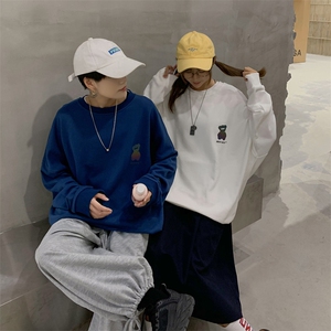女士类目 宽松百搭套头长袖卫衣通勤小熊印花夜光9710/图片