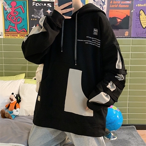 7XL-M大码连帽卫衣男2023春季新款潮港风文艺男上衣加肥加大码图片