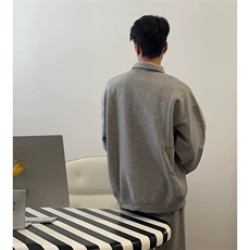 抖音得物高品质二开25秋冬美式高街结构设计POLO翻领卫衣外套W77，男装卫衣，电商A486-1