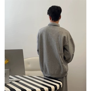 抖音得物高品质二开 25秋冬美式高街结构设计POLO翻领卫衣外套W77图片