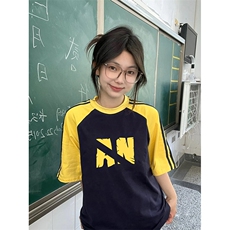 黄袖拼藏青