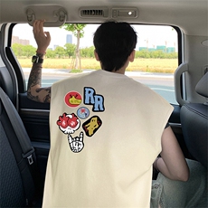 可48小时发货支持抖音得物来样二开240克重磅美式纯棉背心无袖t恤，男装T恤，电商A486