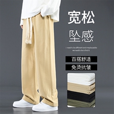 有型舒适长裤个性腰绳柔顺亲肤全棉吸湿深灰休闲裤K625-特批37，男装休闲裤，星座718-1