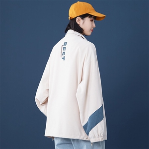 2023 秋季新款 中性风大码字母印花翻领帅气夹克M-5X HJ21016-P75图片