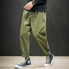 2021秋冬新款黑墙日系大码男腰带宽松绣花休闲裤长裤K563-P45，男装休闲裤，电商A001